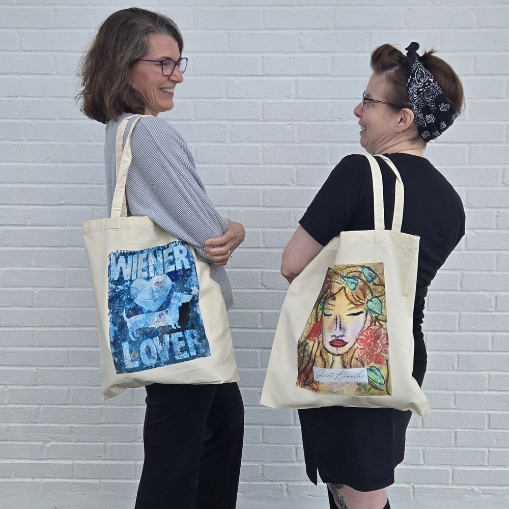 Just Breathe Stylish Cream Tote Bag